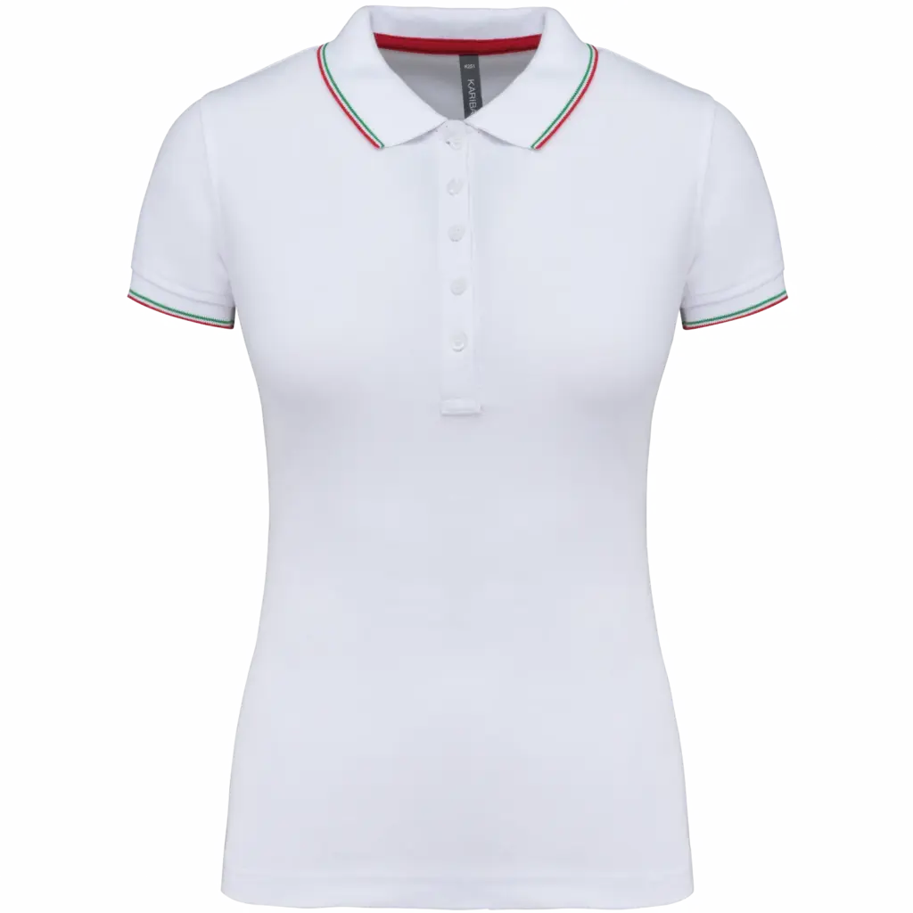Damespolo korte mouwen, white / red / green — productfoto 257