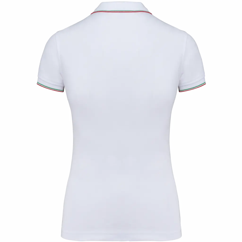 Damespolo korte mouwen, white / red / green — productfoto 259