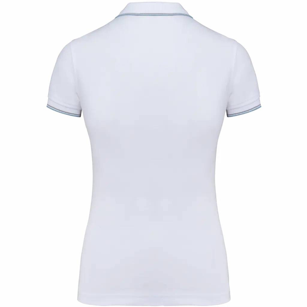 Damespolo korte mouwen, white / sky blue / light grey — productfoto 280