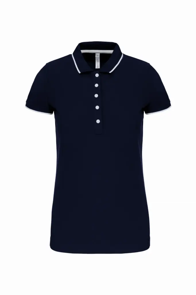 Damespolo korte mouwen, navy / white / red — productfoto 12