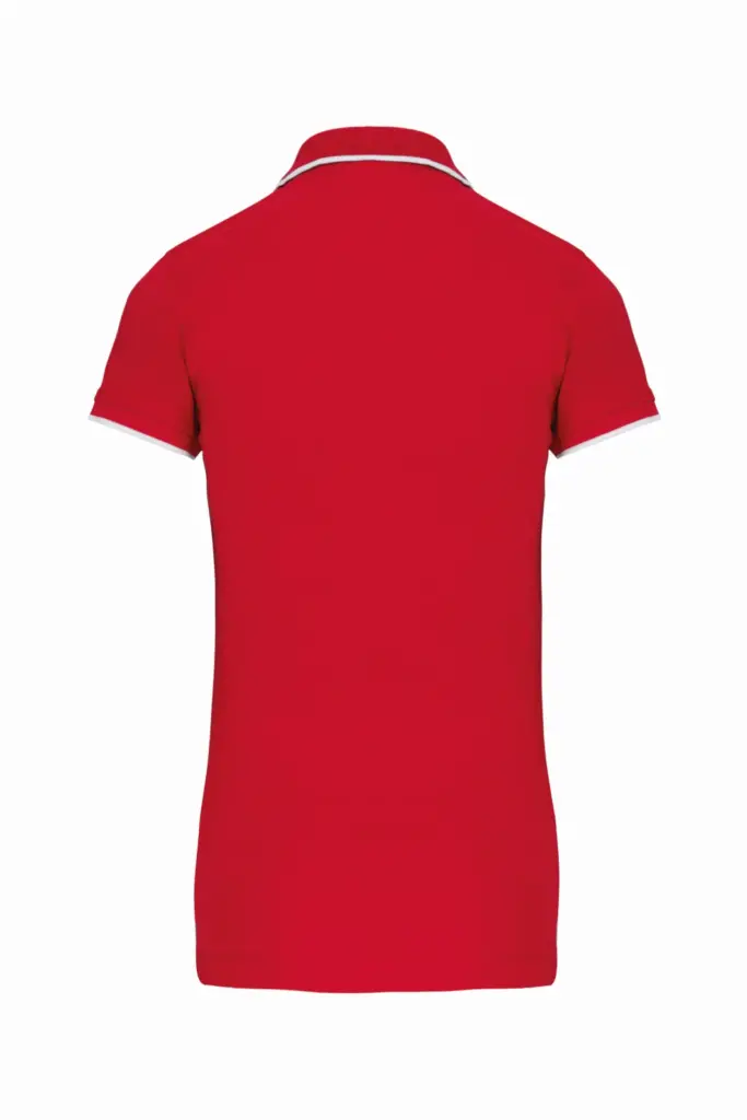 Damespolo korte mouwen, red / white / navy — productfoto 16