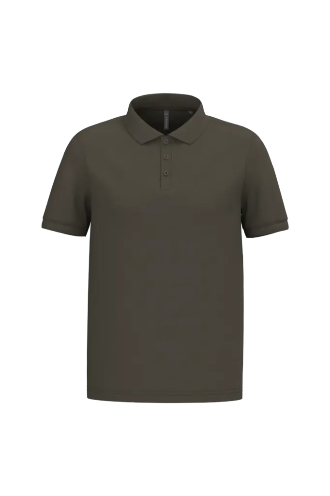 PS_K254-2_DARKKHAKI - Hidalgo-werbeartikel Piqué-herenpolo korte mouwen, dark khaki — productfoto 21