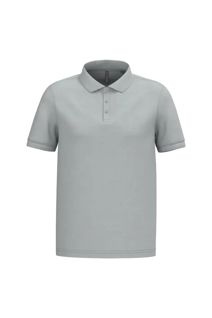 PS_K254-2_SNOWGREY - Hidalgo-werbeartikel Piqué-herenpolo korte mouwen, snow grey — productfoto 69