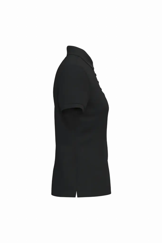 Piqué-damespolo korte mouwen, black — productfoto 9