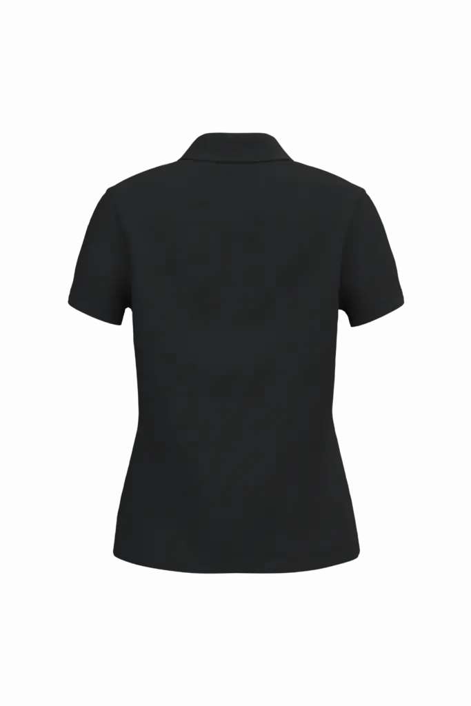 Piqué-damespolo korte mouwen, black — productfoto 11