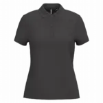 Piqué-damespolo korte mouwen, dark grey — productfoto 16