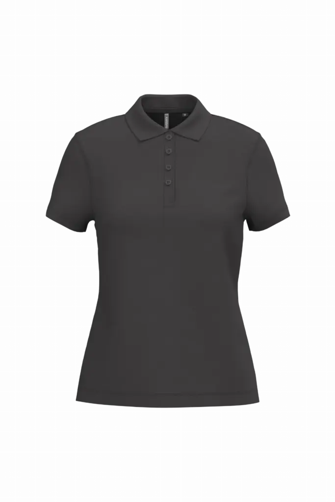 Piqué-damespolo korte mouwen, dark grey — productfoto 16