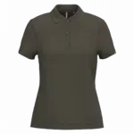 Piqué-damespolo korte mouwen, dark khaki — productfoto 19