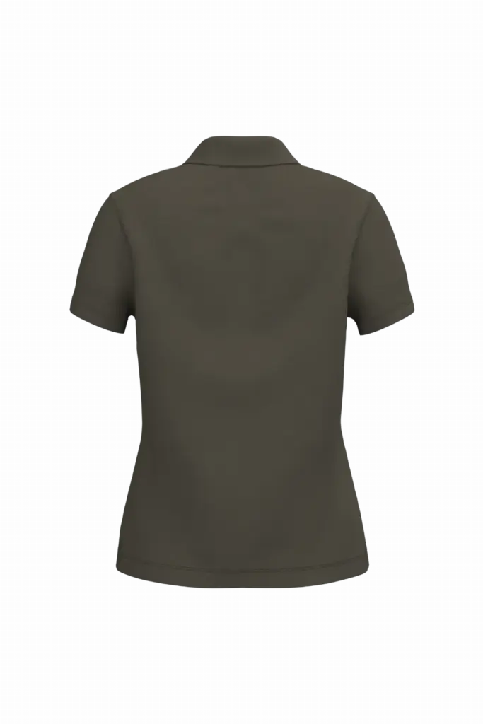 Piqué-damespolo korte mouwen, dark khaki — productfoto 20