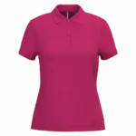 Piqué-damespolo korte mouwen, fuchsia — productfoto 28
