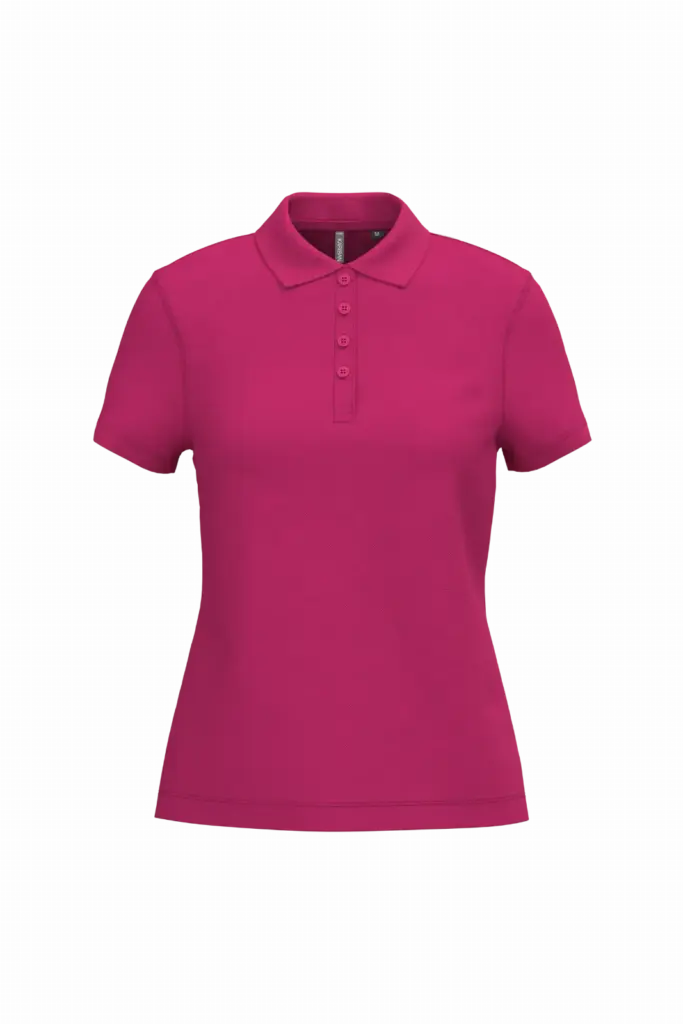 Piqué-damespolo korte mouwen, fuchsia — productfoto 28