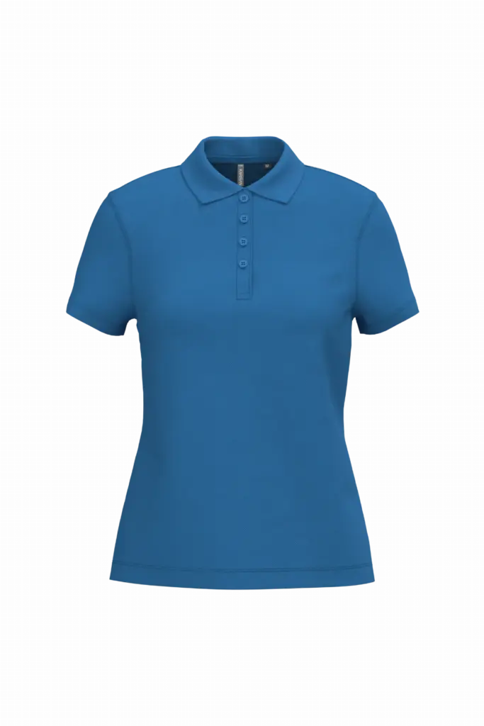 Piqué-damespolo korte mouwen, light royal blue — productfoto 34
