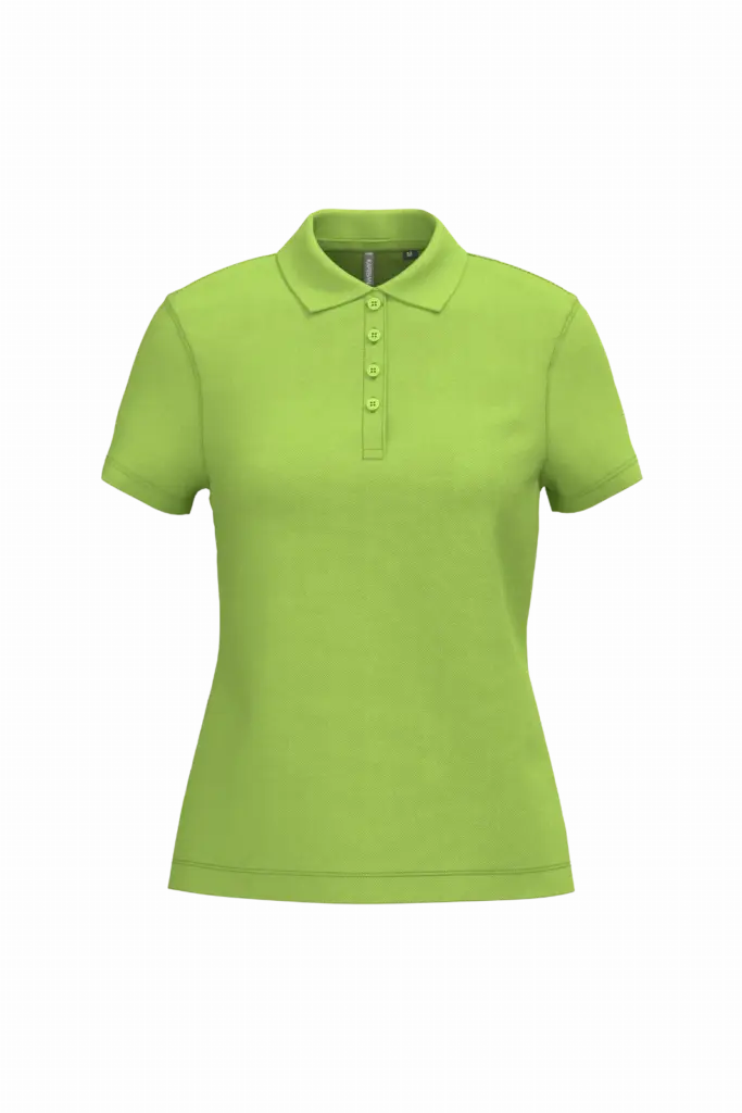 Piqué-damespolo korte mouwen, lime — productfoto 40