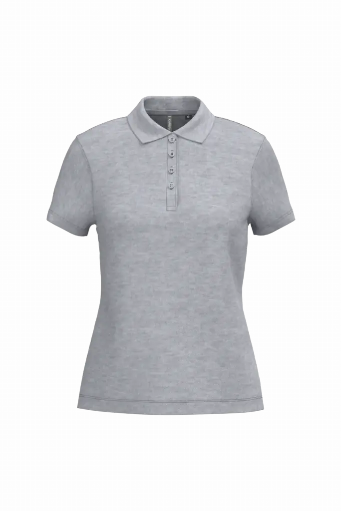 Piqué-damespolo korte mouwen, oxford grey — productfoto 49