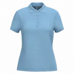 Piqué-damespolo korte mouwen, sky blue — productfoto 64