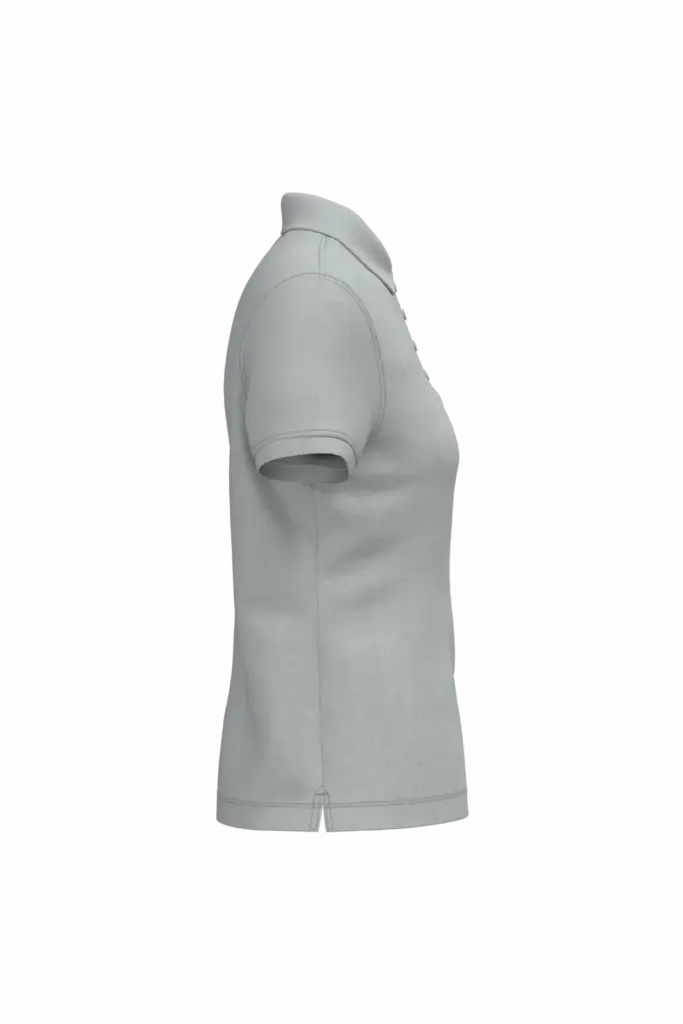 Piqué-damespolo korte mouwen, snow grey — productfoto 66
