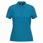 Piqué-damespolo korte mouwen, tropical blue — productfoto 70
