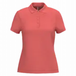 Piqué-damespolo korte mouwen, true coral — productfoto 73