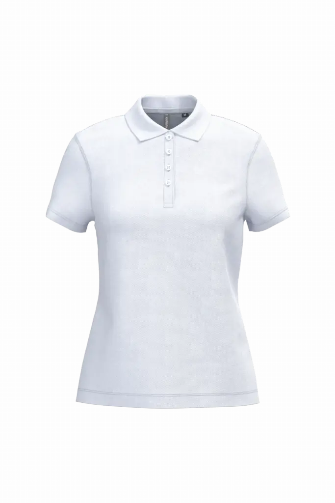 Piqué-damespolo korte mouwen, white — productfoto 76