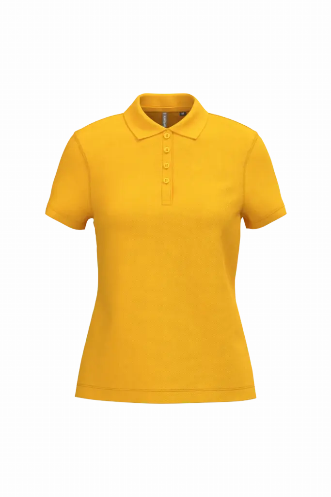Piqué-damespolo korte mouwen, yellow — productfoto 82
