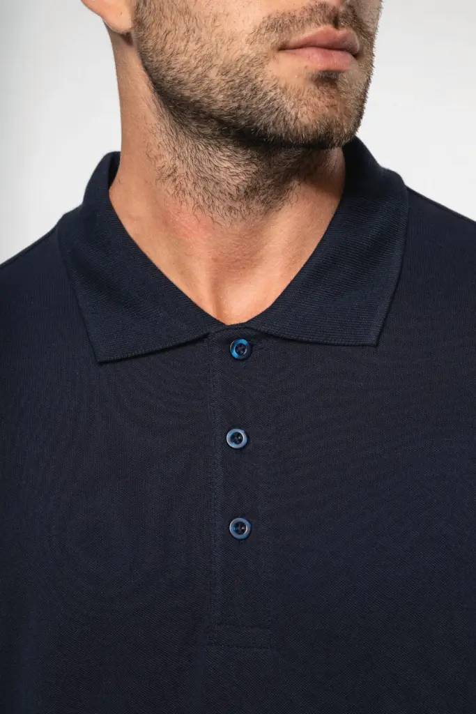 Piqué-herenpolo lange mouwen — productfoto 3