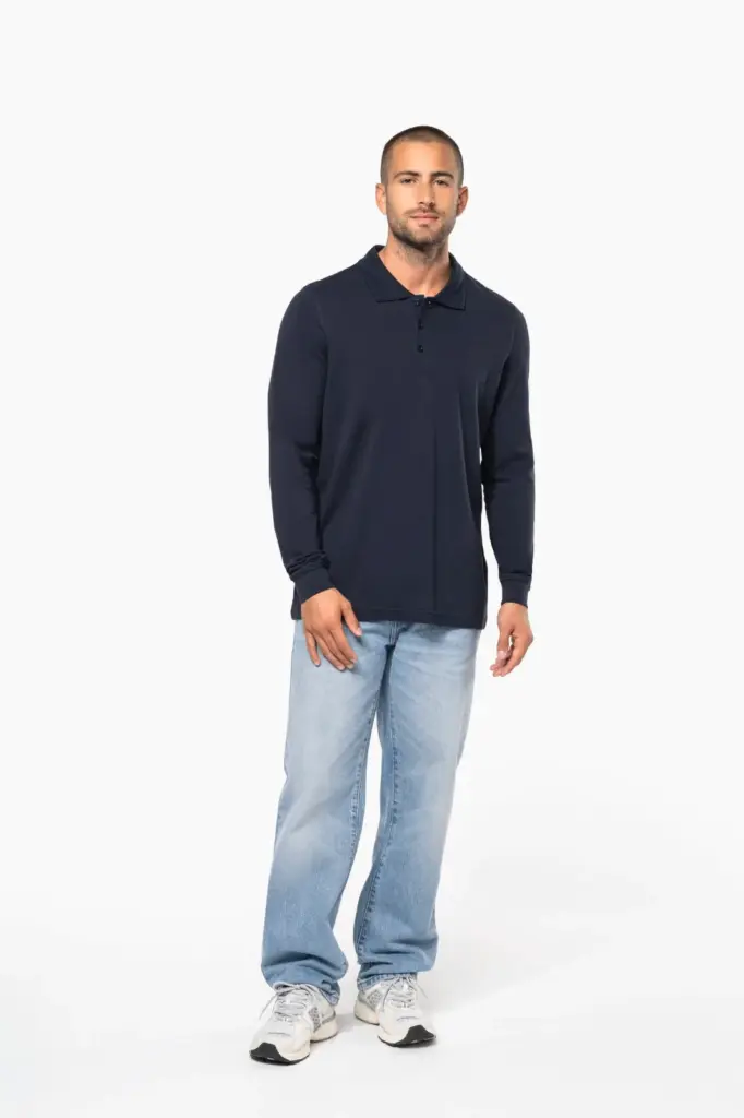 Piqué-herenpolo lange mouwen — productfoto 7
