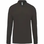 Piqué-herenpolo lange mouwen, dark grey — productfoto 10