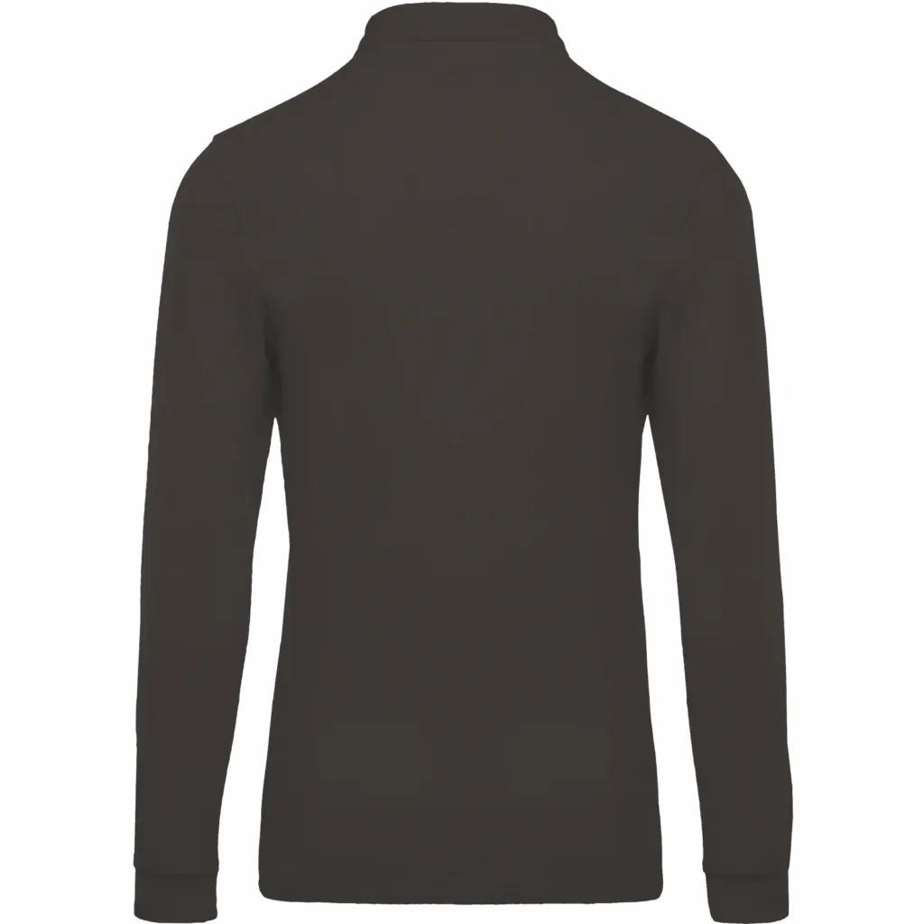 Piqué-herenpolo lange mouwen, dark grey — productfoto 11