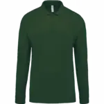 Piqué-herenpolo lange mouwen, forest green — productfoto 13
