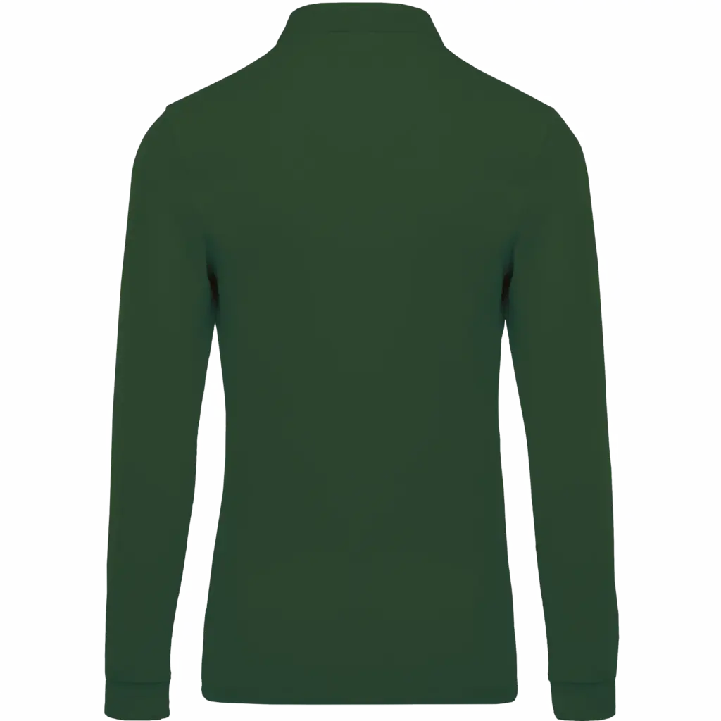 Piqué-herenpolo lange mouwen, forest green — productfoto 14