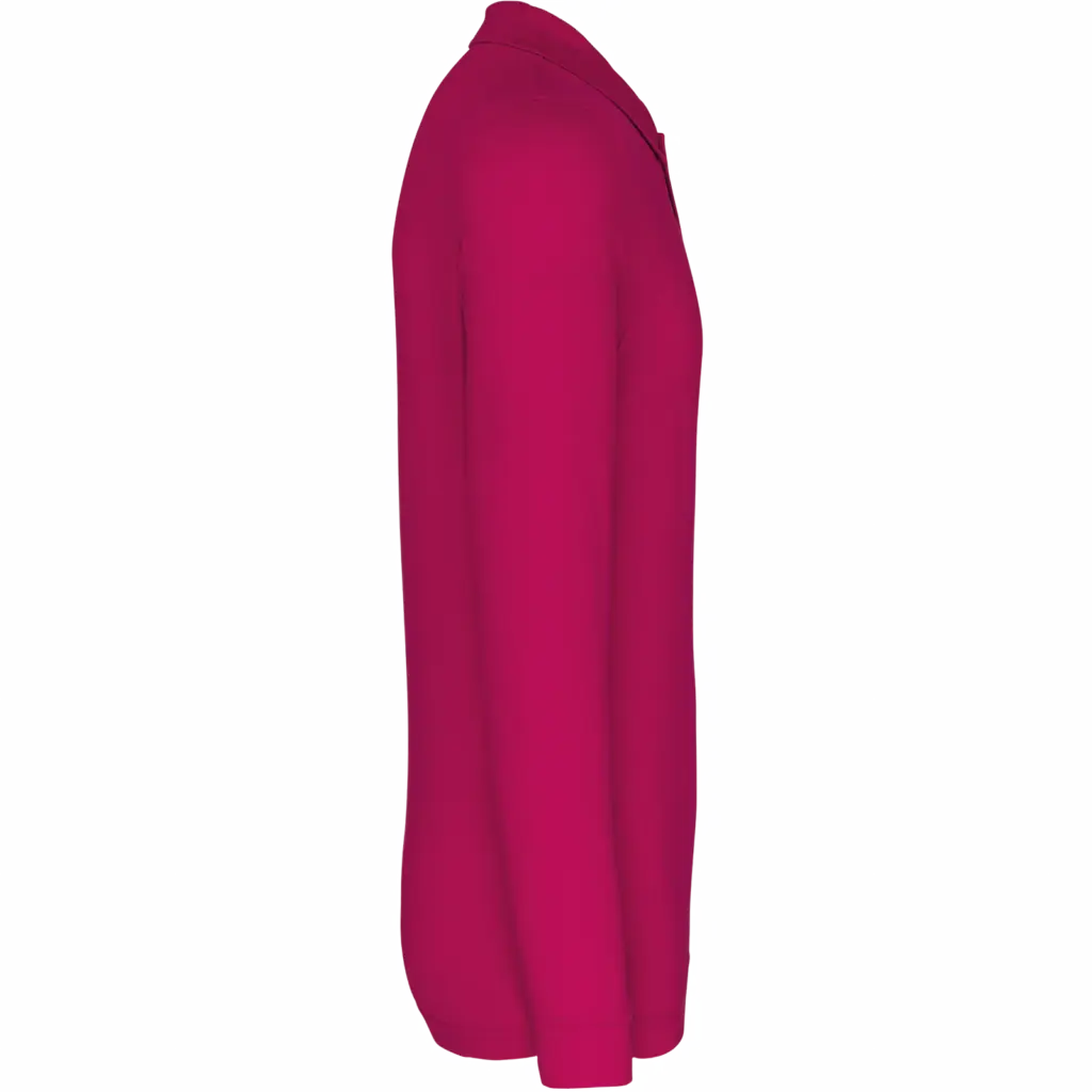 Piqué-herenpolo lange mouwen, fuchsia — productfoto 15