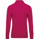 Piqué-herenpolo lange mouwen, fuchsia — productfoto 17