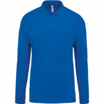 Piqué-herenpolo lange mouwen, light royal blue — productfoto 22