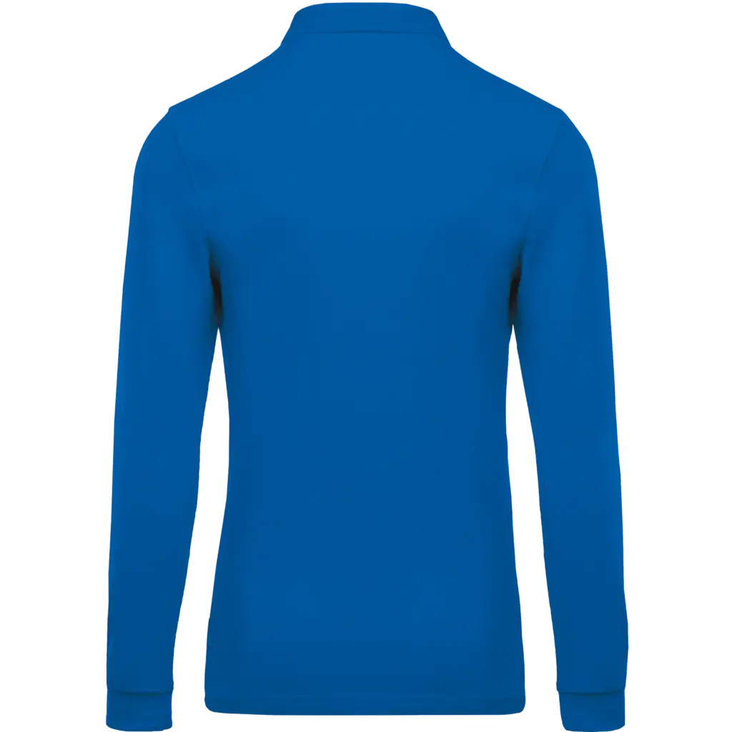 Piqué-herenpolo lange mouwen, light royal blue — productfoto 23