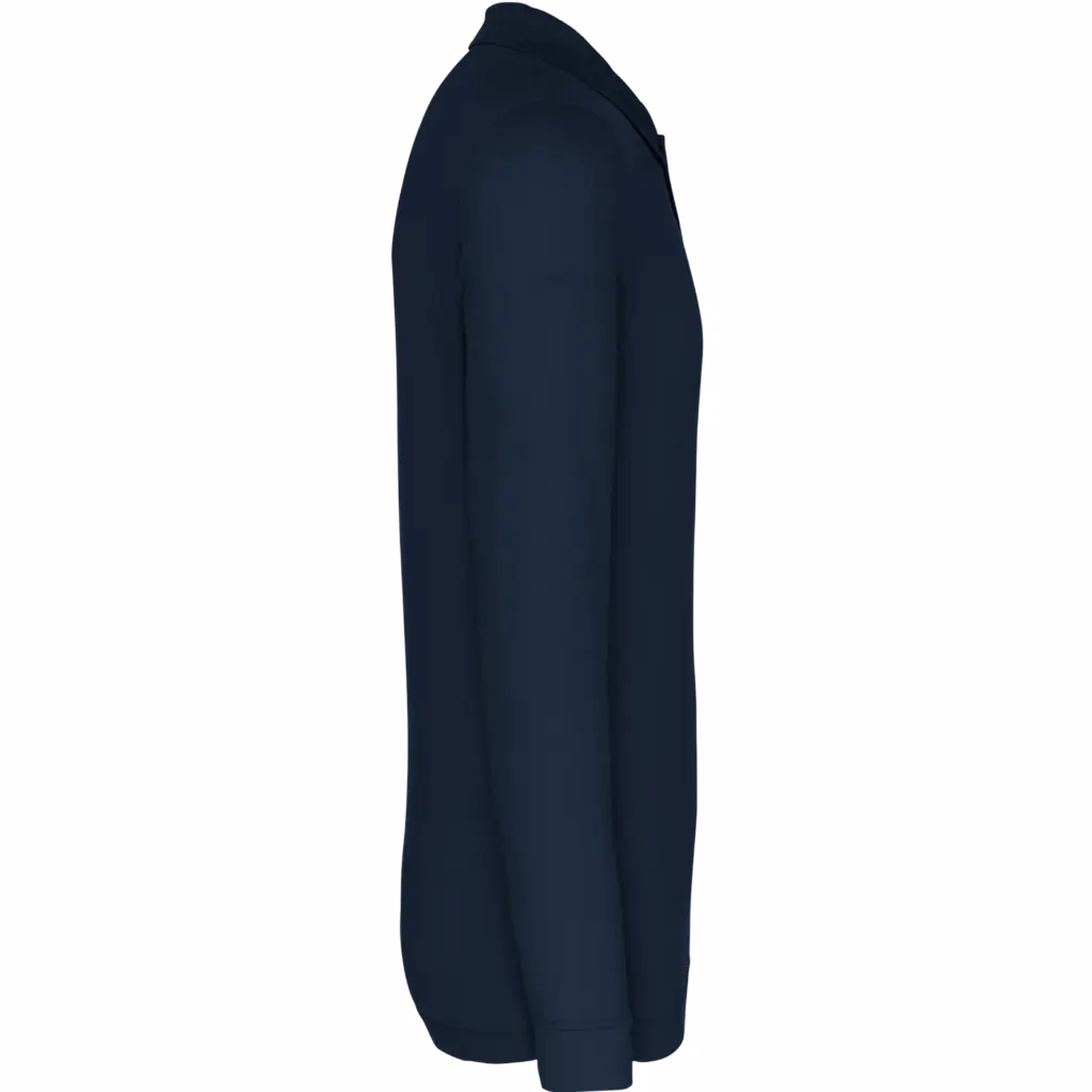 Piqué-herenpolo lange mouwen, navy — productfoto 24