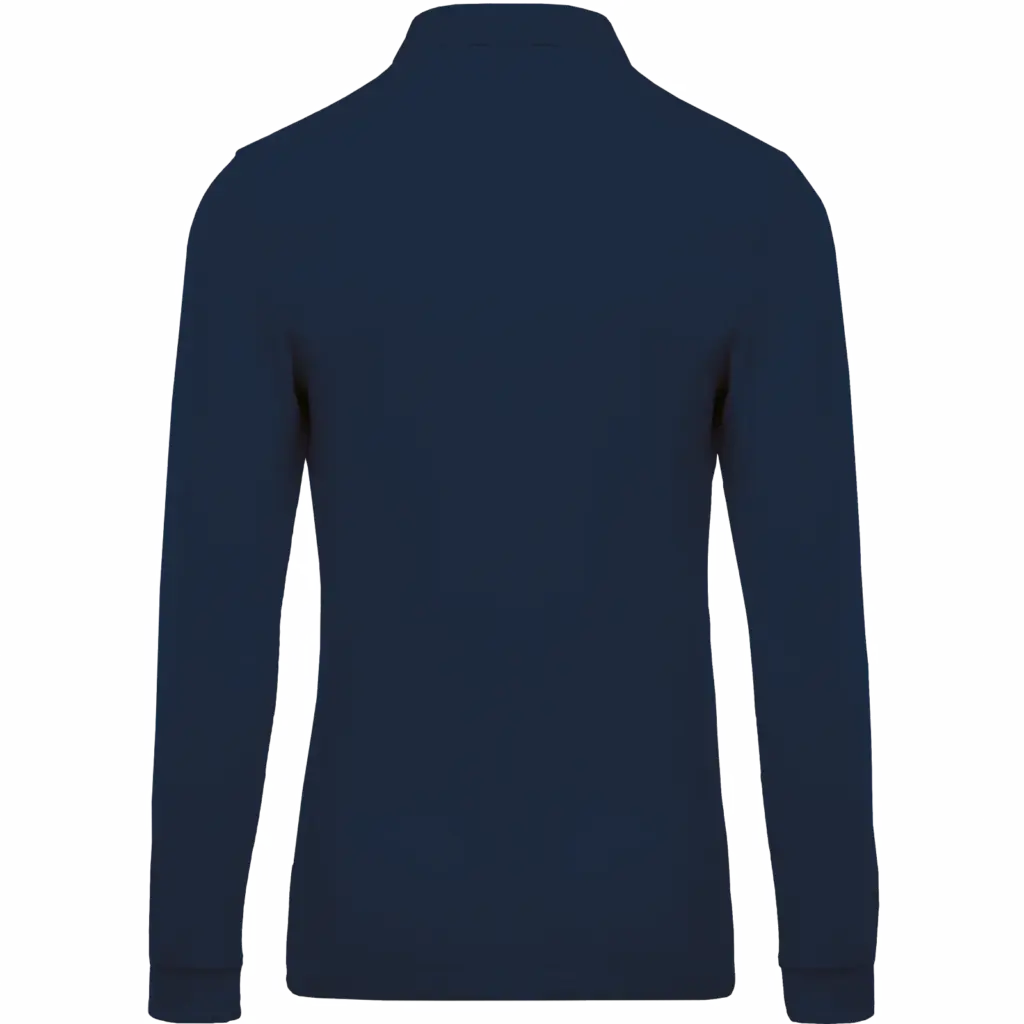 Piqué-herenpolo lange mouwen, navy — productfoto 26