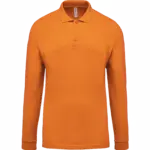 Piqué-herenpolo lange mouwen, orange — productfoto 28