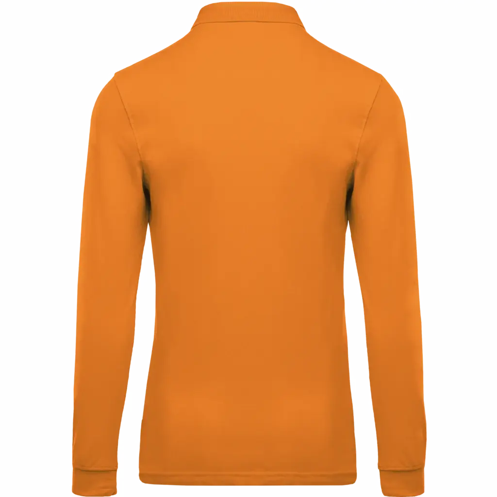Piqué-herenpolo lange mouwen, orange — productfoto 29