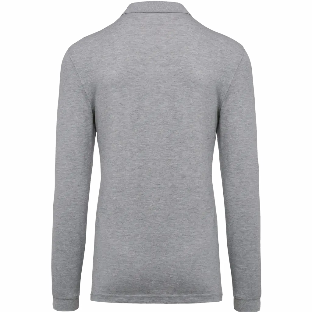 Piqué-herenpolo lange mouwen, oxford grey — productfoto 32