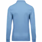 Piqué-herenpolo lange mouwen, sky blue — productfoto 38