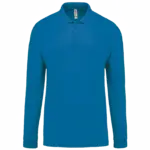 Piqué-herenpolo lange mouwen, tropical blue — productfoto 40