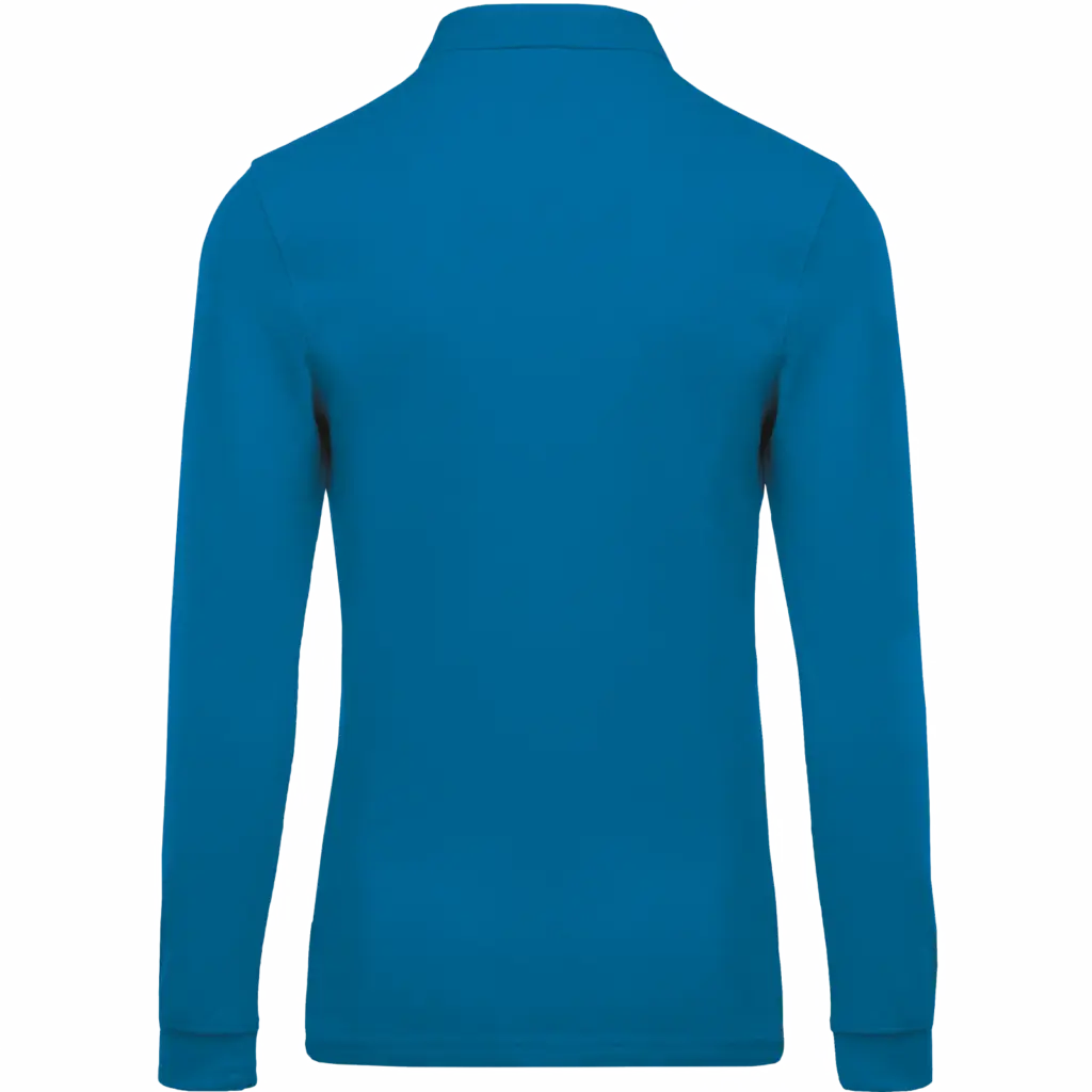Piqué-herenpolo lange mouwen, tropical blue — productfoto 41