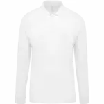 Piqué-herenpolo lange mouwen, white — productfoto 43