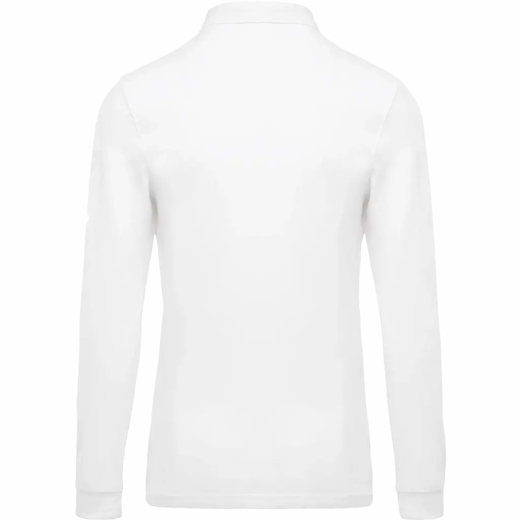 Piqué-herenpolo lange mouwen, white — productfoto 44