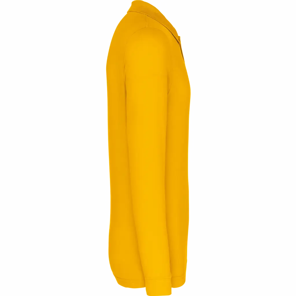 Piqué-herenpolo lange mouwen, yellow — productfoto 48