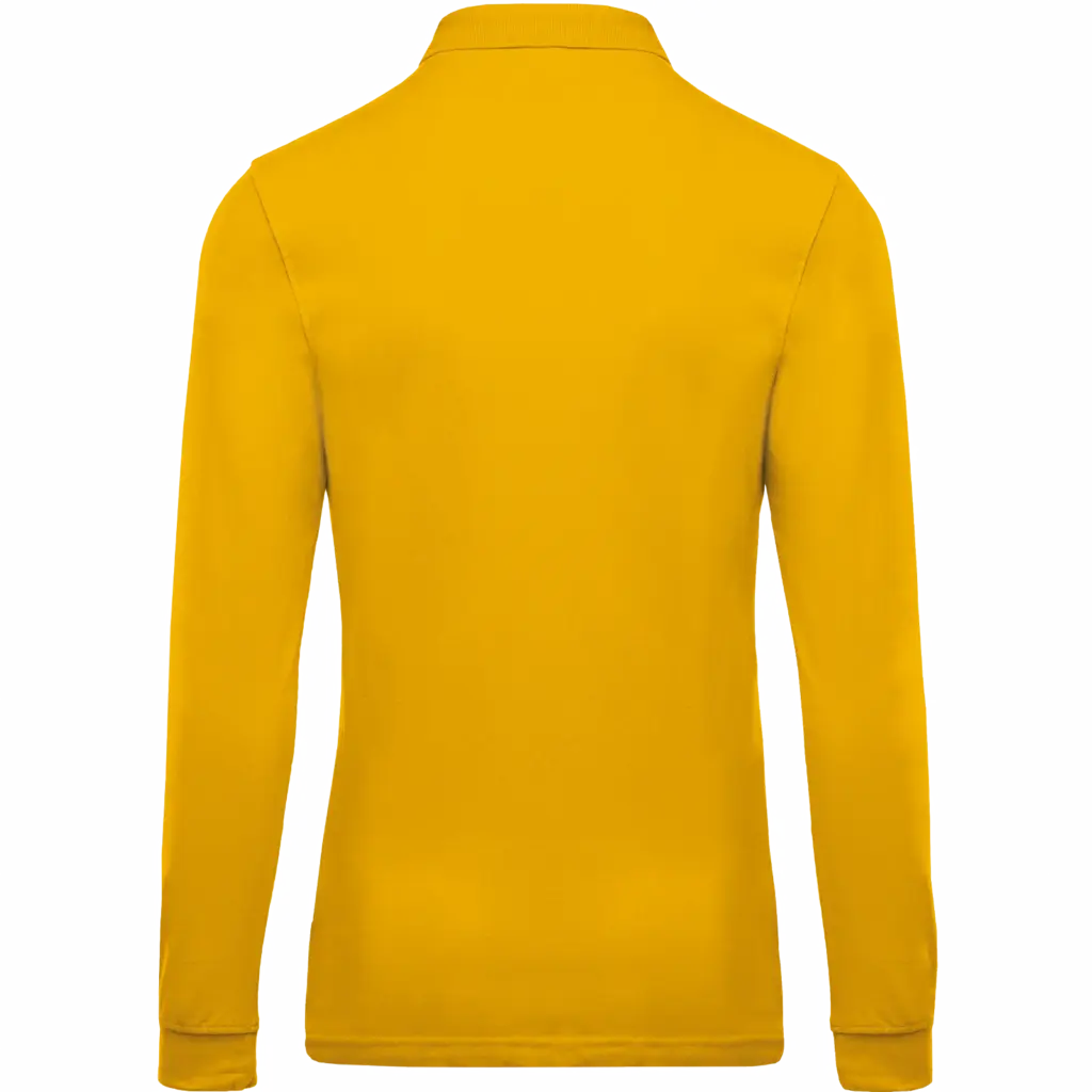 Piqué-herenpolo lange mouwen, yellow — productfoto 50