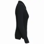 Piqué-damespolo lange mouwen, black — productfoto 8