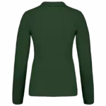 Piqué-damespolo lange mouwen, forest green — productfoto 16