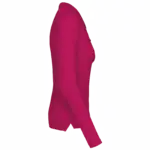 Piqué-damespolo lange mouwen, fuchsia — productfoto 17