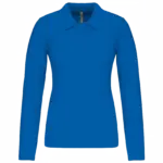 Piqué-damespolo lange mouwen, light royal blue — productfoto 24